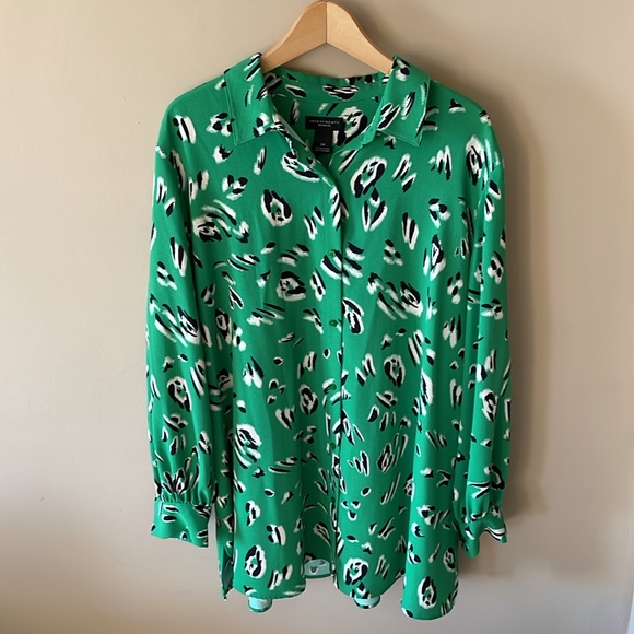 Investments Women Green Leopard Print Ladies 2X
Button Up Blouse New With Tags - Picture 3 of 10